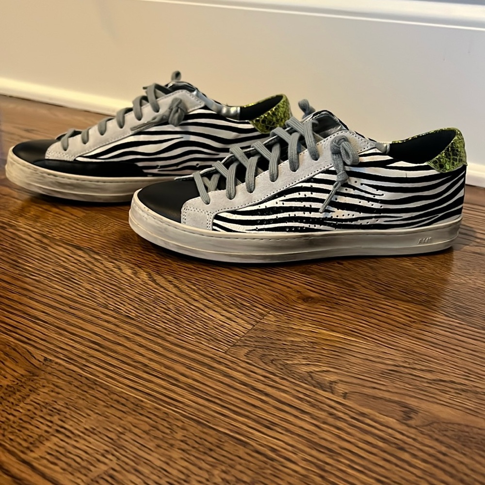P448 zebra striped sneakers.  Sz 38